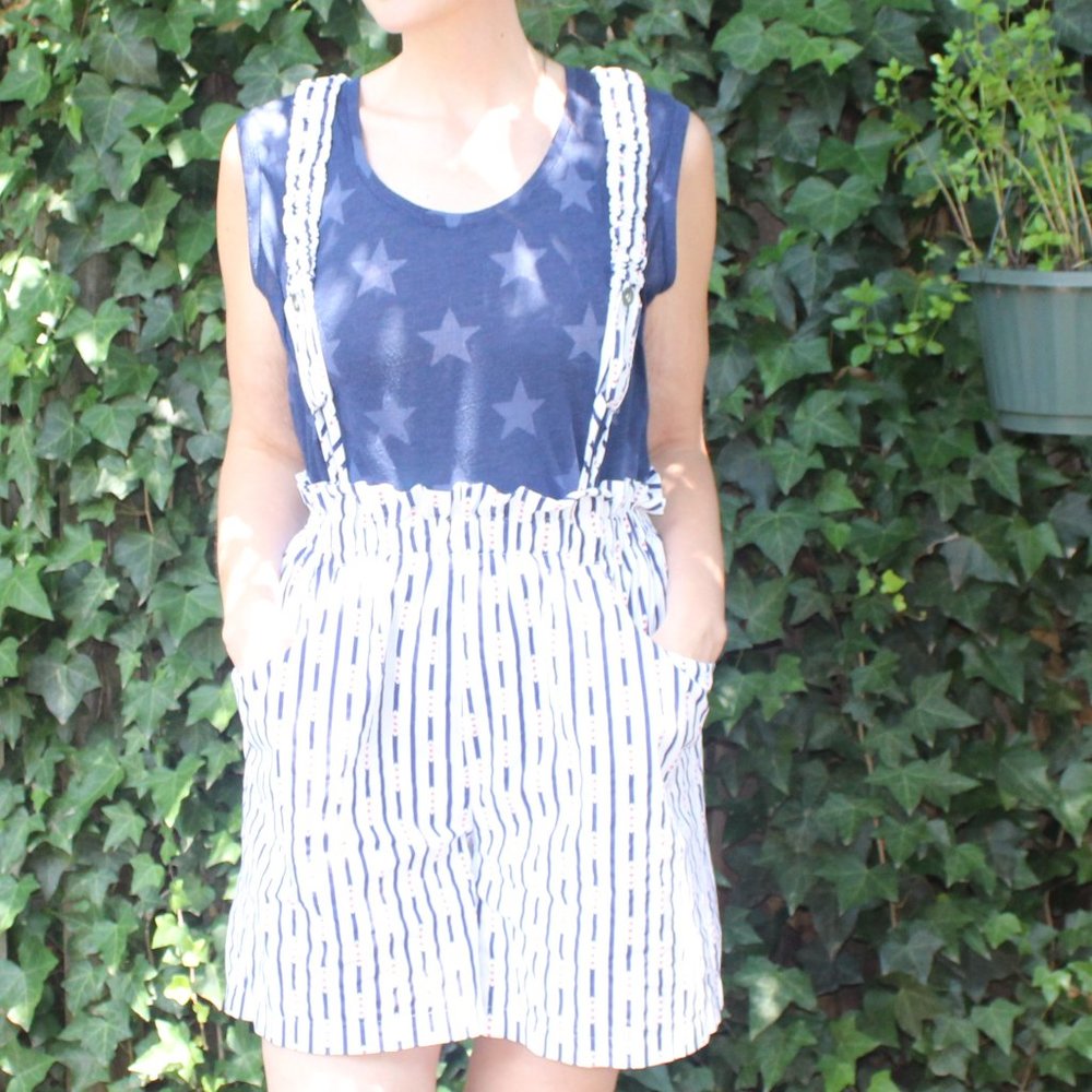 Vintage Stars & Stripes High Rise Romper
